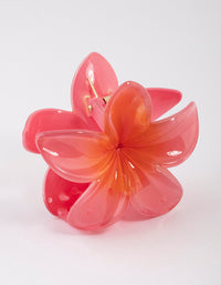 Plastic Pink Tropical Flower Claw Clip - link has visual effect only