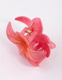 Plastic Pink Tropical Flower Claw Clip - link has visual effect only