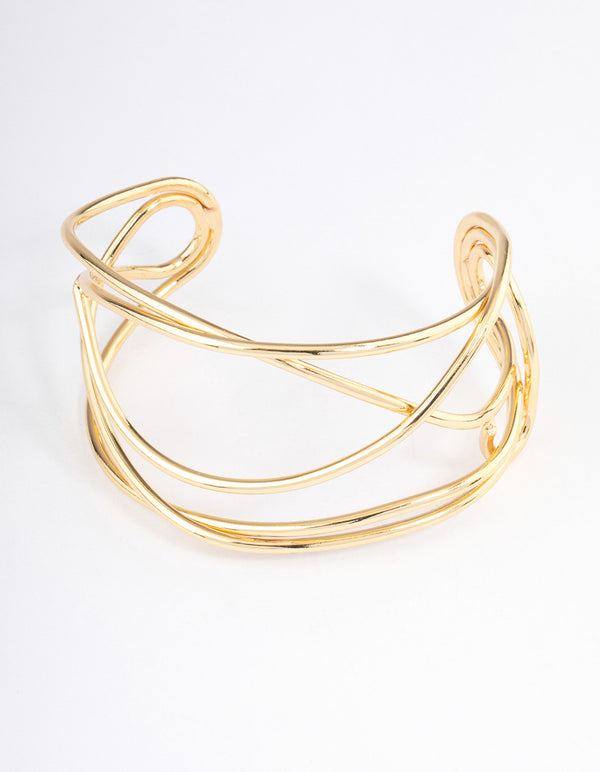 Gold Plated Organic Wire  Bangle