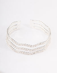 Silver Diamante Wave Cupchain Wrist Cuff - link has visual effect only