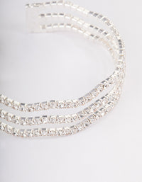 Silver Diamante Wave Cupchain Wrist Cuff - link has visual effect only