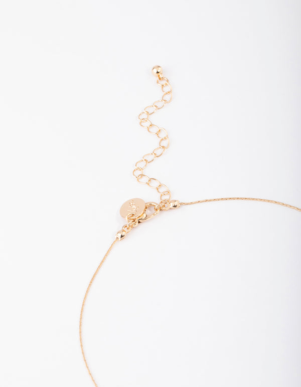 Gold Amethyst Mini Station Dainty Necklace