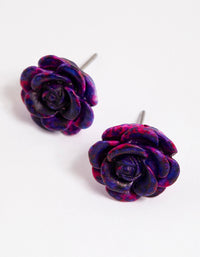 Watercolour Rose Stud Earrings - link has visual effect only