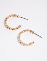 Gold Flat Rope Huggie Earrings - link has visual effect only