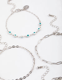 Silver Bling Cross Bracelets 4-Pack - link has visual effect only