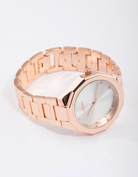 Rose Gold Diamante Hexagon Face Watch - link has visual effect only