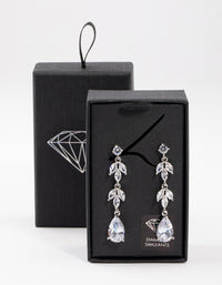 Silver Double Vine Teardrop Earrings - link has visual effect only