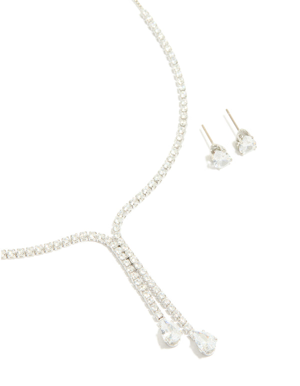 Silver Cup Chain Y-Neck Jewellery Set