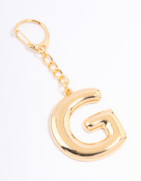 Gold Plated Letter 'G' Initial Key Ring - link has visual effect only