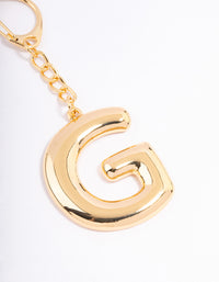 Gold Plated Letter 'G' Initial Key Ring - link has visual effect only