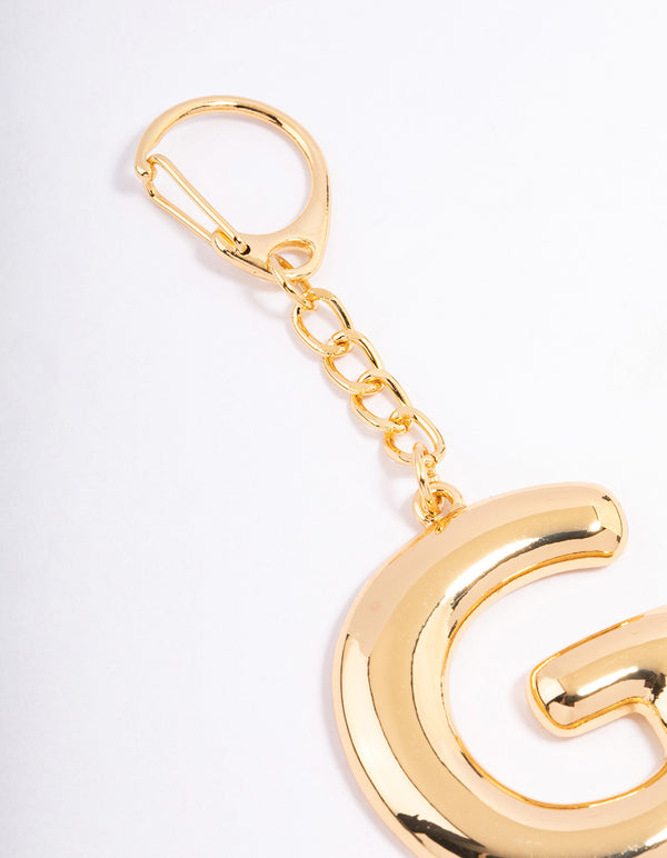Gold Plated Letter 'G' Initial Key Ring