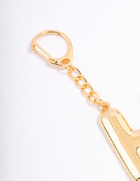 Gold Plated Letter 'H' Initial Key Ring - link has visual effect only