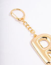 Gold Plated Letter R  Key Chain - link has visual effect only