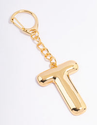Gold Plated Letter 'T' Initial Key Ring - link has visual effect only