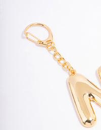 Gold Plated Letter 'N' Initial Key Ring - link has visual effect only