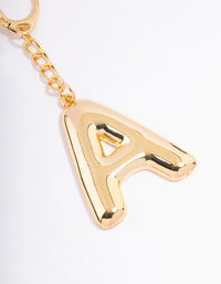 Gold Plated Letter 'A' Initial Key Ring - link has visual effect only