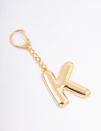 Gold Plated Letter 'K' Initial Key Ring - link has visual effect only