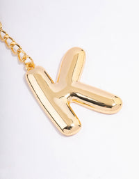 Gold Plated Letter 'K' Initial Key Ring - link has visual effect only