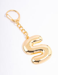 Gold Plated Letter 'S' Initial Key Ring - link has visual effect only