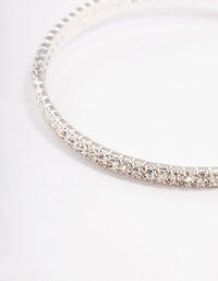 Silver Diamante Pearl Double Row Bangle - link has visual effect only