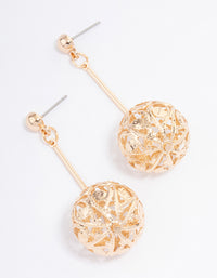 Gold Filigree Ball Stack Drop Earrings - link has visual effect only