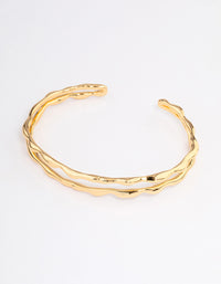 Gold Plated Double Molten Wrist Cuff - link has visual effect only