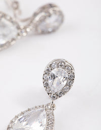 Silver Cubic Zirconia Angelina Drop Earrings - link has visual effect only