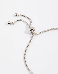 Silver Cubic Zirconia Decorated Cross Toggle Bracelet - link has visual effect only