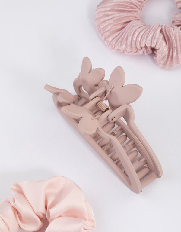 Mixed Flower Hair Claw & Scrunchie Pack