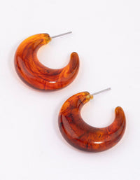 Gold Acrylic Puffy Hoop Earrings - link has visual effect only
