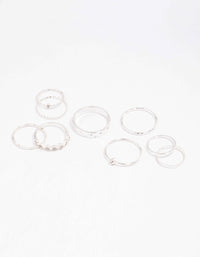 Silver Dainty Flower Ring Pack - link has visual effect only