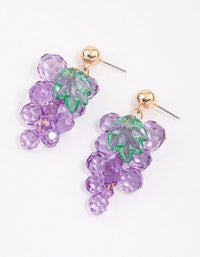 Purple Beaded Grape Drop Earrings - link has visual effect only