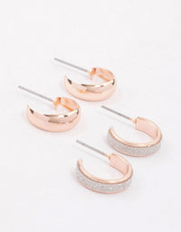 Rose Gold Glitter Pearl Earring Pack - link has visual effect only
