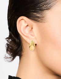 Waterproof Gold Plated Stainless Steel Small Bubble Hoop Earrings - link has visual effect only