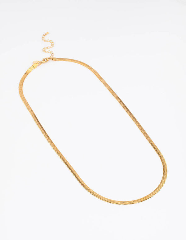 Waterproof Gold Plated Stainless Steel Snake Chain Necklace