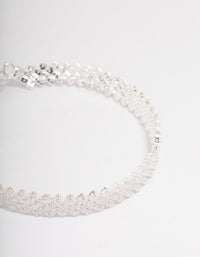 Silver Plated Round Stone Diagonal Tennis Bracelet - link has visual effect only