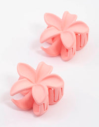 Pink Hibiscus Hair Claw Clip Pack - link has visual effect only
