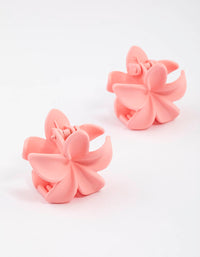Pink Hibiscus Hair Claw Clip Pack - link has visual effect only