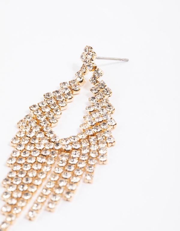 Gold Cup Chain Cascade Earrings