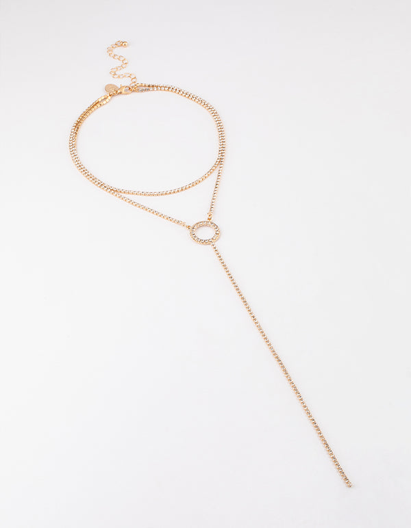 Gold Cup Chain Y-Neck Choker