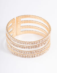 Gold Four Row Cup Chain Bangle - link has visual effect only