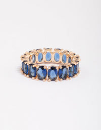 Gold Oval Stone Band Ring - link has visual effect only