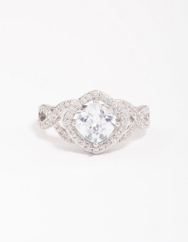 Silver Cushion Infinity Ring