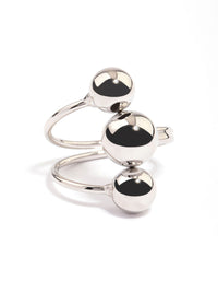 Silver Plated Ball Ring - link has visual effect only