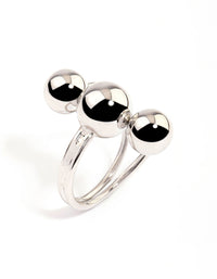 Silver Plated Ball Ring - link has visual effect only