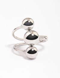 Silver Plated Ball Ring - link has visual effect only