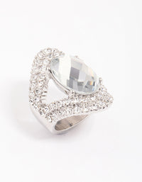 Silver Elegant Oval Statement Ring - link has visual effect only