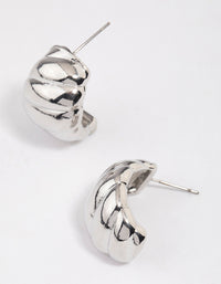 Silver Croissant Mini Hoop Earrings - link has visual effect only