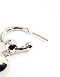 Silver Orb Drop Hoop Earrings - link has visual effect only