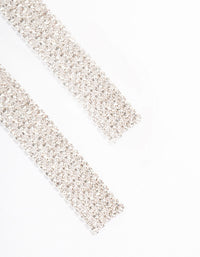 Silver Cubic Zirconia Round Cup Chain Drop Earrings - link has visual effect only